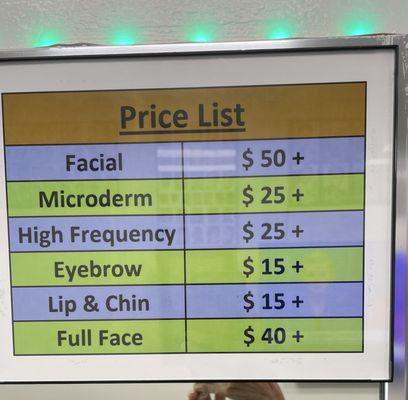 Facial prices @ Beautiviate