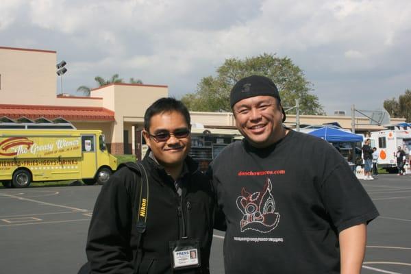 Neil Nisperos (Daily Bulletin) and Dominick (Don Chow Taco truck)