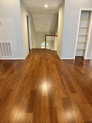 Bamboo flooring installation.