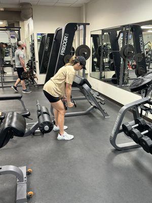 My wife getting a good arm workout.