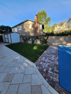 Brickwork and turf