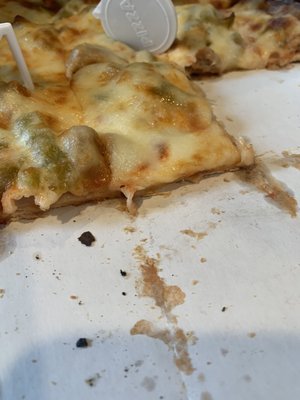 Pizza with a cracker thin crust