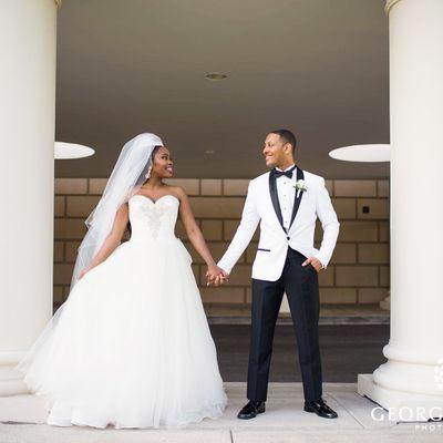 Wedding couple sharing a moment- photo by George Street