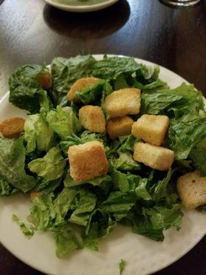 Cesar salad. Missing dressing