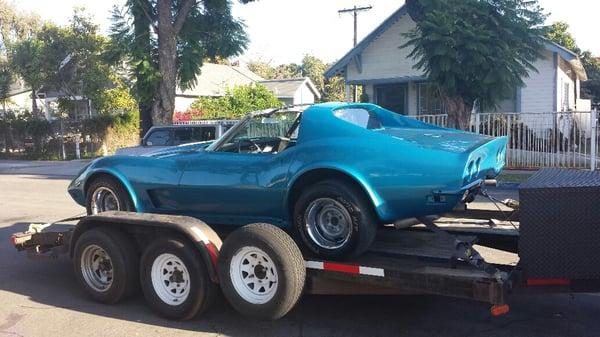 Finished Corvette on her way home.