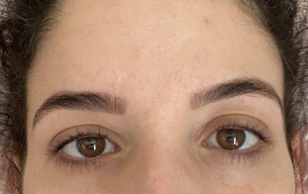 After threading brow and lash tint