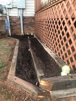 Before and after flower bed