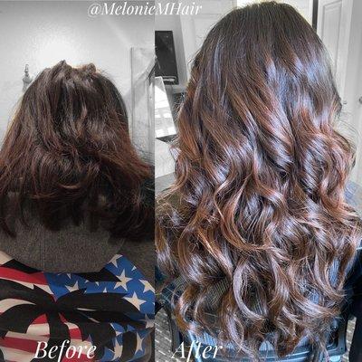 Hair extensions by Melonie