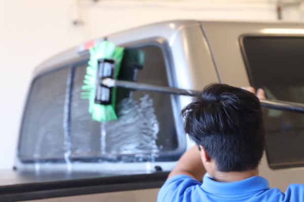 Every wash begins with our preppers scrubbing the bugs and road off your front and rear windows to prep your vehicle for a better wash!