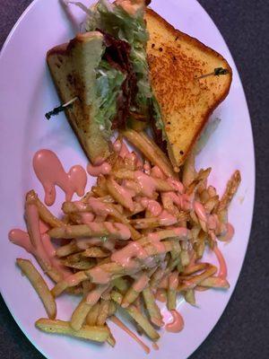 Garlic blt W/ Baseball fries (garlic)