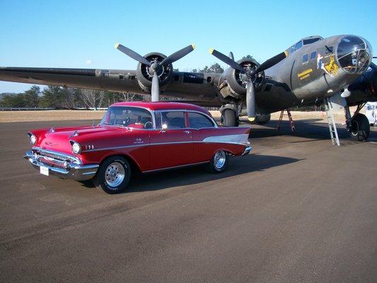 1957 Chevy Belair with LS6 and T-56 transmission.