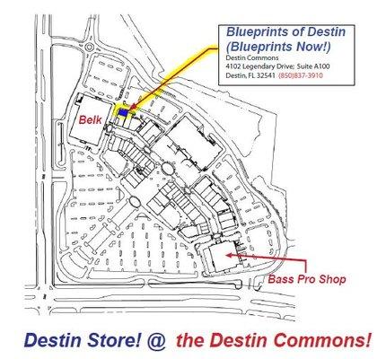 This map shows our location in the Destin Commons