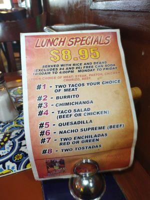 Lunch specials