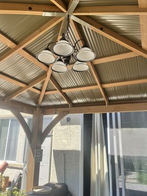 Light fixture in outdoor canopy