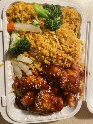 Sesame Shrimp w/ vegetable fried rice