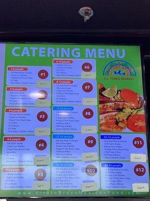 Catering menu