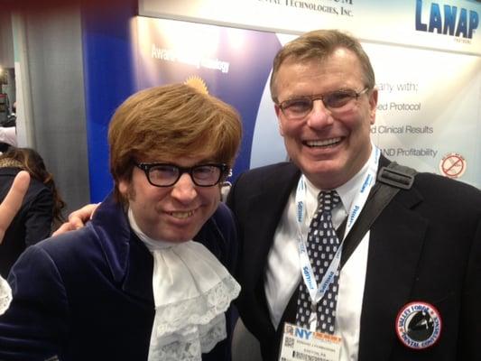 Dr. Piorkowski with Austin Powers at the Greater New York Dental Meeting.