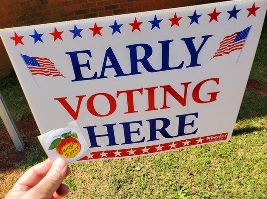 Early voting at the CIVIC CENTER in Thomaston, Georgia.