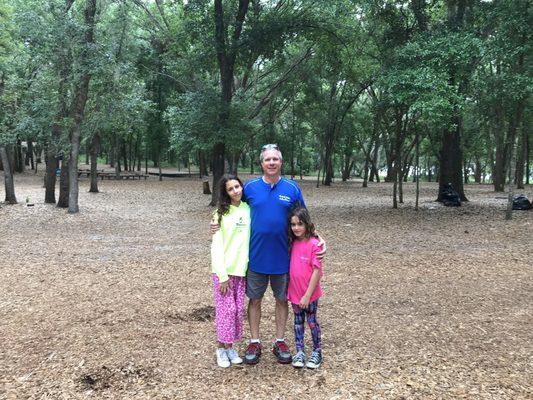 My daughters and I in the HideWay Cabin area.