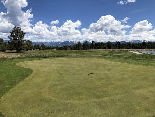 Ninth green, looking back down the fairway.