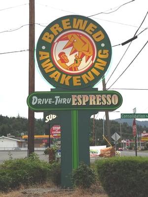 Sign, was surprised to actually see this coffee stand was named the same as the Yelp badge.