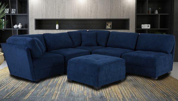 Monaco fabric sectional sofa and ottoman set on sale only $899