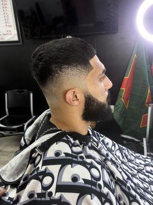 Mid High Razor Drop Fade