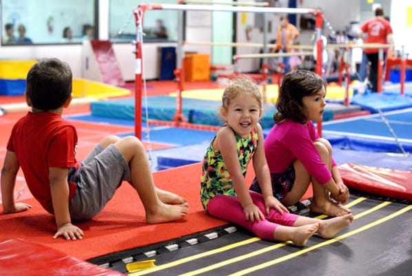 Preschoolers love trampoline time!