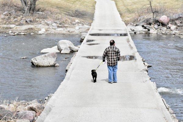 A man and his dog, Rock Rapids, IA