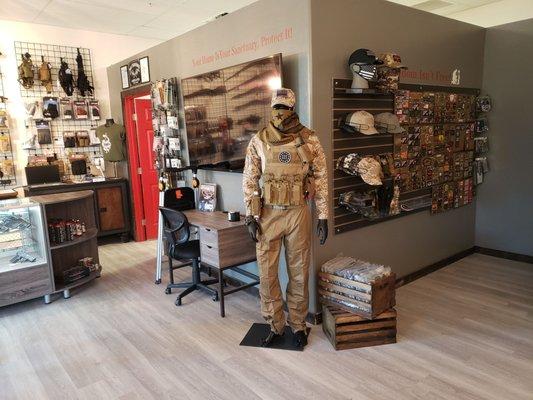 That's Jack, our Tactical Gear Mascot, we also sell hats, patches, Shemaghs, Gaiters etc.