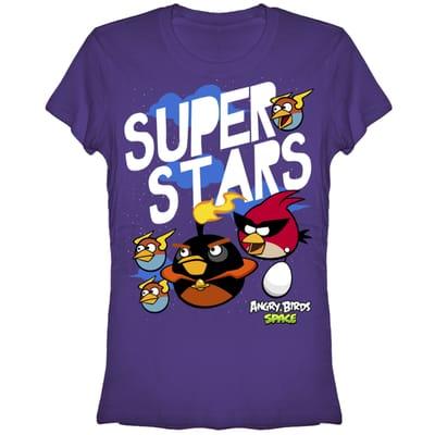 Junior style Angry Bird space short sleeve sizes s,m,l,xl