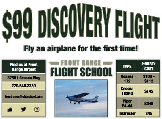 $99 Discovery Flight! Make your dreams and goals a reality!