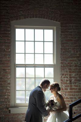 window light wedding Kansas City Missouri Davis Event Space historic Harrisonville Square