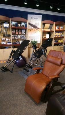 We carry inversion tables and back care essentials.