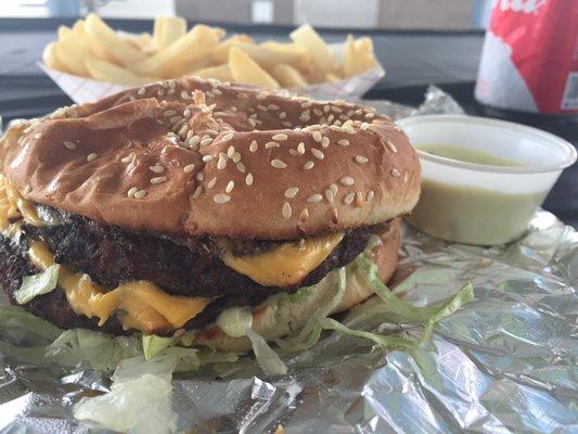 Double cheeseburger with fries. Have the special sauce.