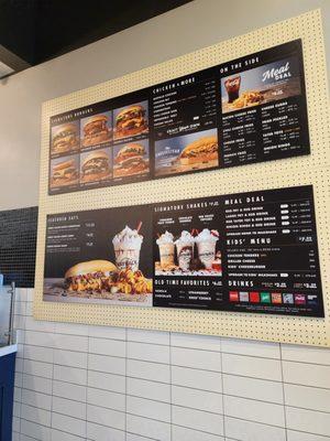 Menu board inside