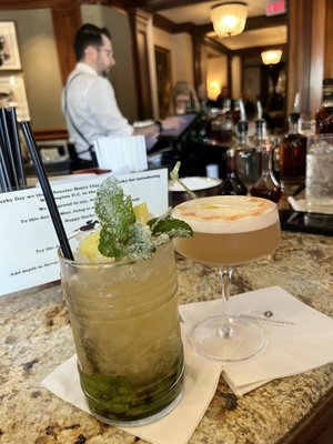 Signature drink: the mint julep and a bourbon sour