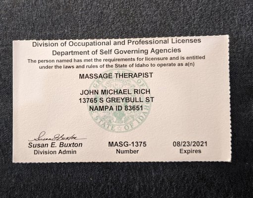 Idaho Massage License