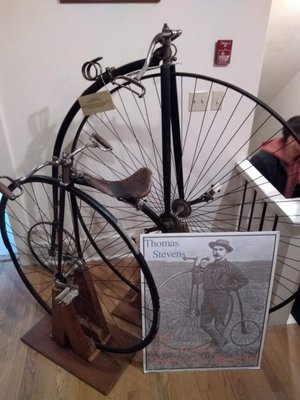 Penny-farthing owned by Thomas Stevens, the first cyclist to circle the globe.