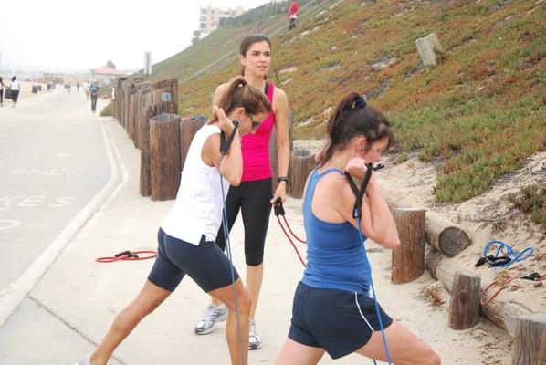 Training my amazing clients on the beach in Redondo Beach, CA.