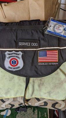 ADA Service Animal ID & Vest.  Clearly easy to acknowledge.