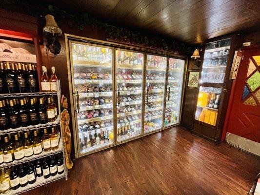 This is the wine room. Feels like a cozy wine cave. Wish they had fine cheese and salami in here too. Chilled champagne and wine.