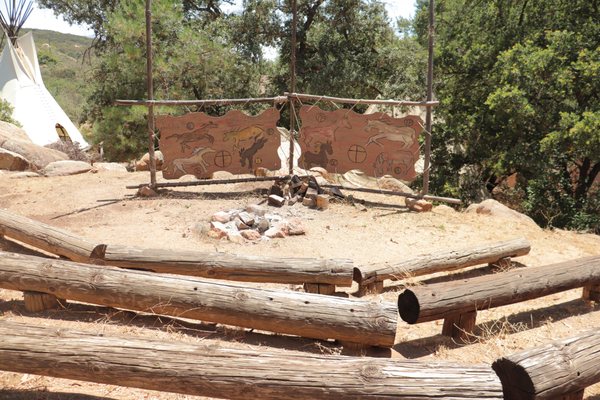 Spirit Runner Amphitheater, an outdoor meeting space with a fire pit