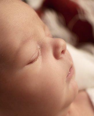 Newborn girl close up