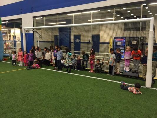 Birthday group shot in the goal!