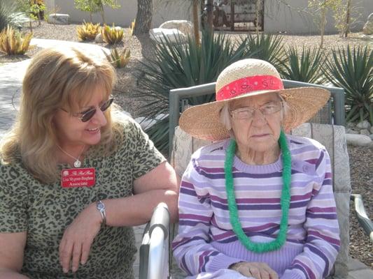 One of our SPECIAL Clients enjoying time with a Caregiver