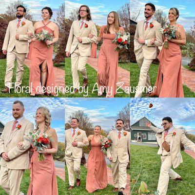 The bridesmaids and groomsmen