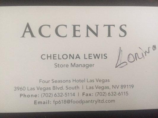 Lorina is the lovely sales person at Accents!