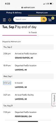 Went from Ohio to Lansing to Grand Rapids which is in the opposite direction of New York.