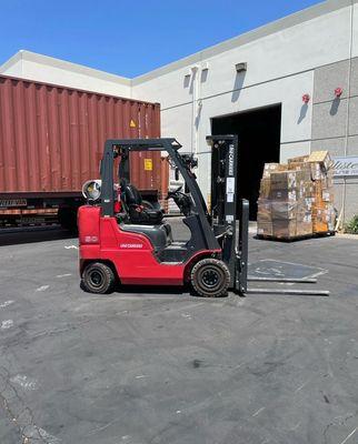 5,000# Pneumatic Tire Propane Forklift Rental - Unicarriers PF50 - At customer location in City of Industry, CA